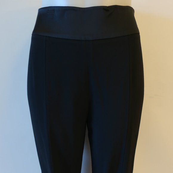 Womens Jonathan Simkhai Black High Waist Flat Front Flared Slit Crepe Pants 8 * - Picture 9 of 15